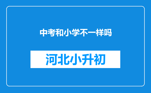 中考和小学不一样吗