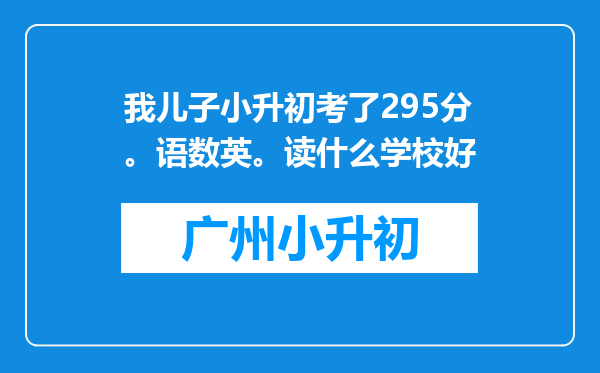 我儿子小升初考了295分。语数英。读什么学校好