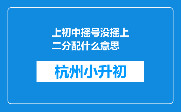 上初中摇号没摇上二分配什么意思