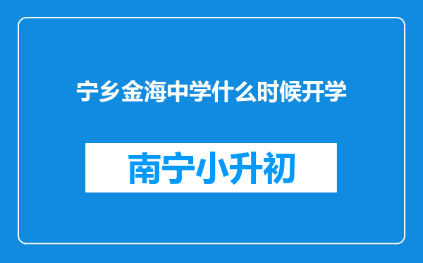 宁乡金海中学什么时候开学