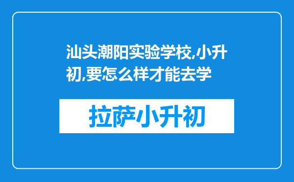 汕头潮阳实验学校,小升初,要怎么样才能去学