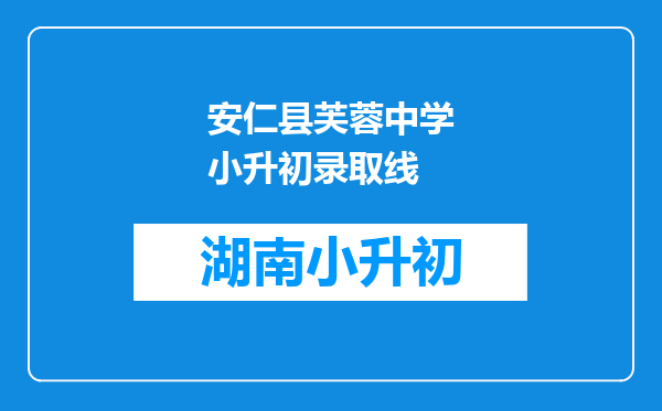 安仁县芙蓉中学小升初录取线