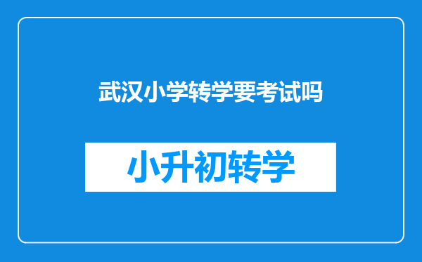 武汉小学转学要考试吗