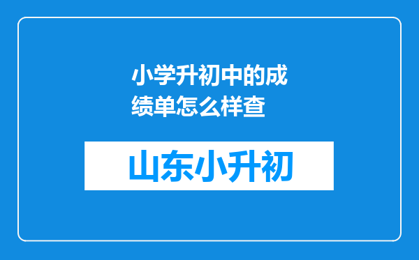 小学升初中的成绩单怎么样查