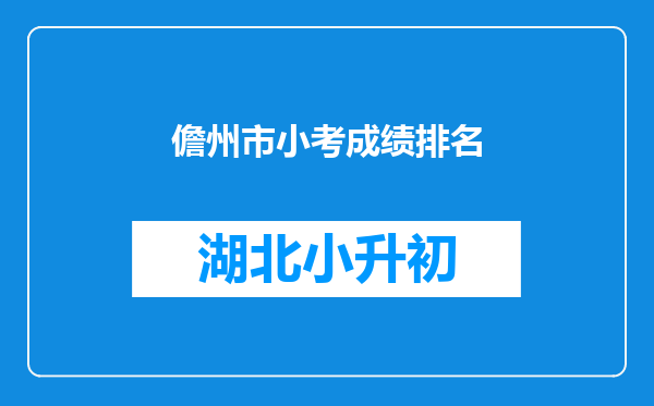 儋州市小考成绩排名