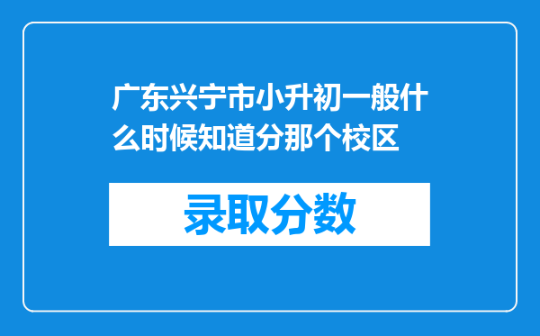 广东兴宁市小升初一般什么时候知道分那个校区