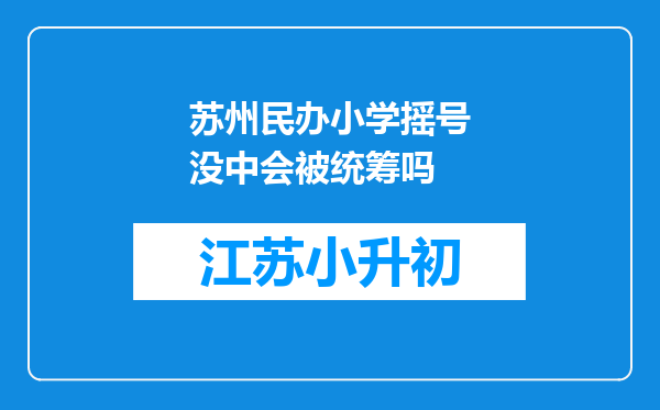 苏州民办小学摇号没中会被统筹吗