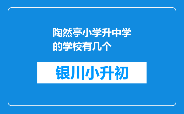 陶然亭小学升中学的学校有几个