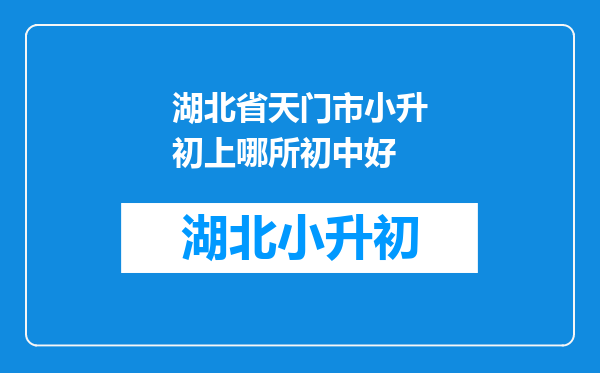 湖北省天门市小升初上哪所初中好