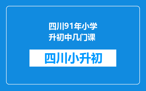 四川91年小学升初中几门课