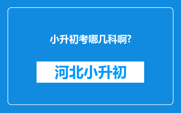 小升初考哪几科啊?