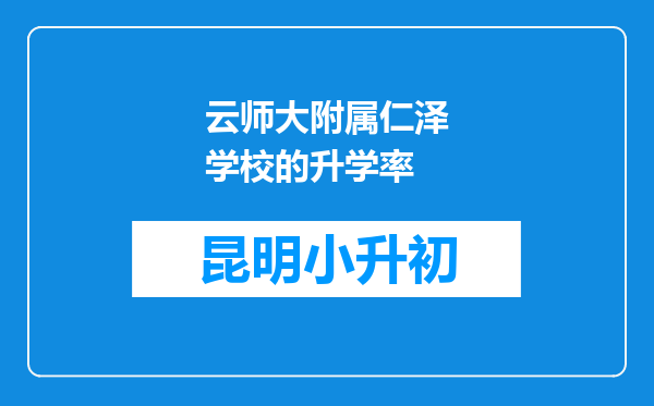 云师大附属仁泽学校的升学率