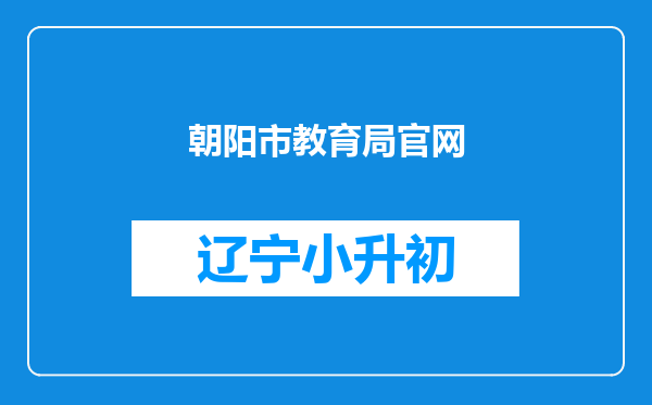 朝阳市教育局官网