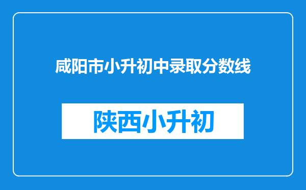 咸阳市小升初中录取分数线