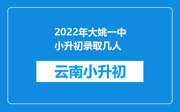 2022年大姚一中小升初录取几人