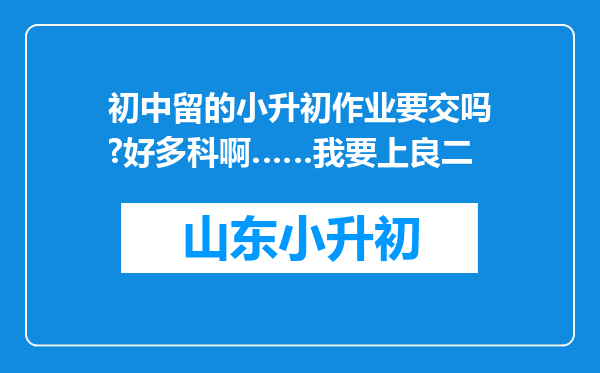 初中留的小升初作业要交吗?好多科啊……我要上良二