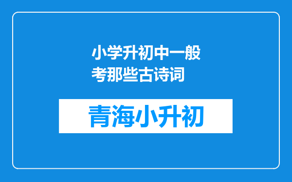 小学升初中一般考那些古诗词