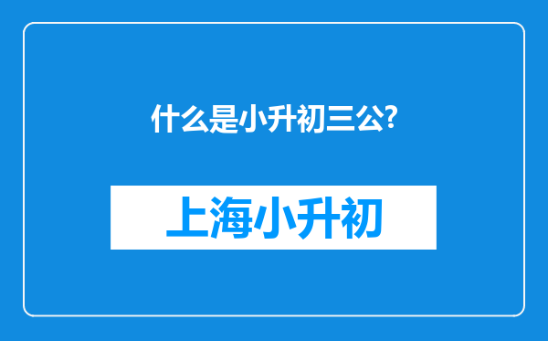 什么是小升初三公?