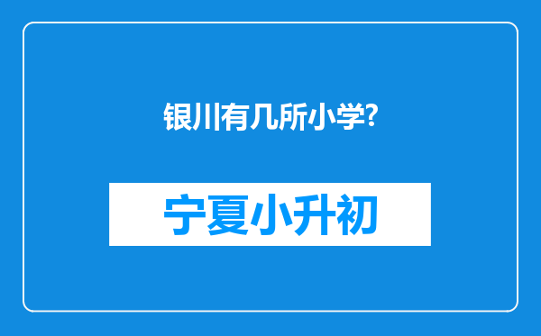 银川有几所小学?