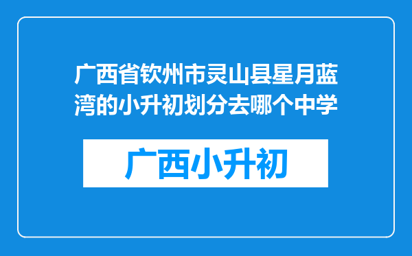 广西省钦州市灵山县星月蓝湾的小升初划分去哪个中学