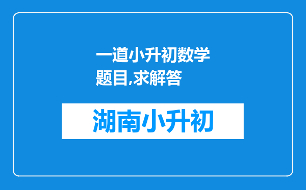 一道小升初数学题目,求解答