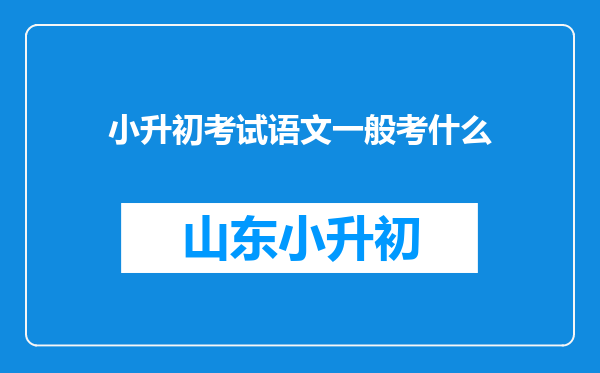 小升初考试语文一般考什么