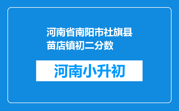 河南省南阳市社旗县苗店镇初二分数