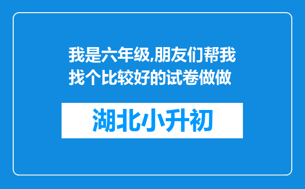 我是六年级,朋友们帮我找个比较好的试卷做做