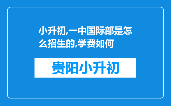 小升初,一中国际部是怎么招生的,学费如何