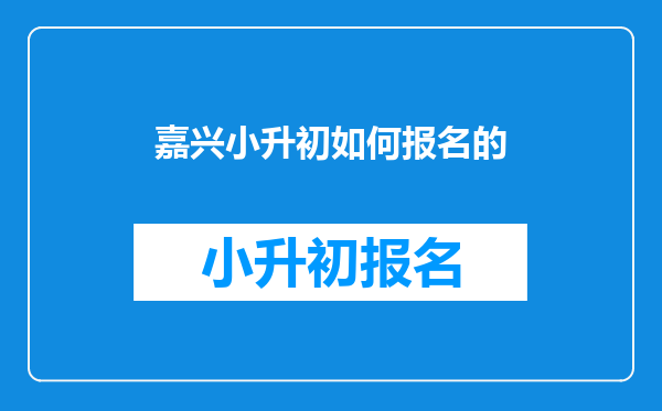 小学六年的的孩子,小升初哪里比较好,嘉兴实验小学的