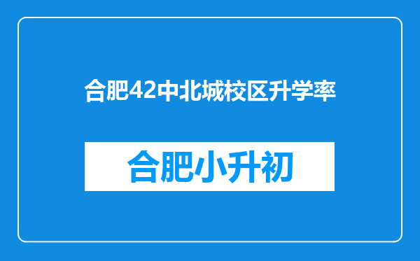 合肥42中北城校区升学率