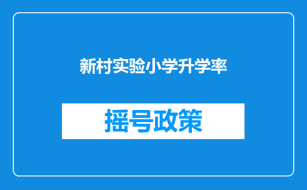 新村实验小学升学率