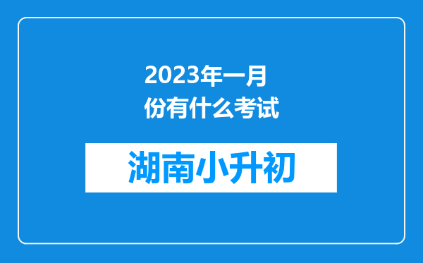 2023年一月份有什么考试