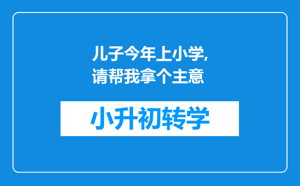 儿子今年上小学,请帮我拿个主意