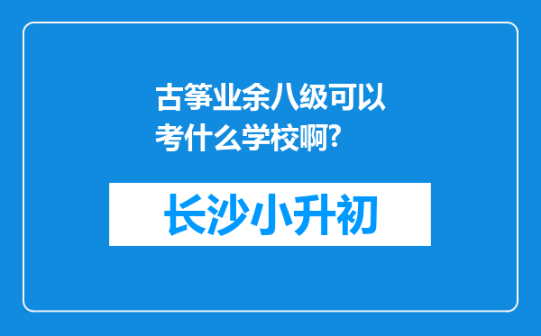 古筝业余八级可以考什么学校啊?