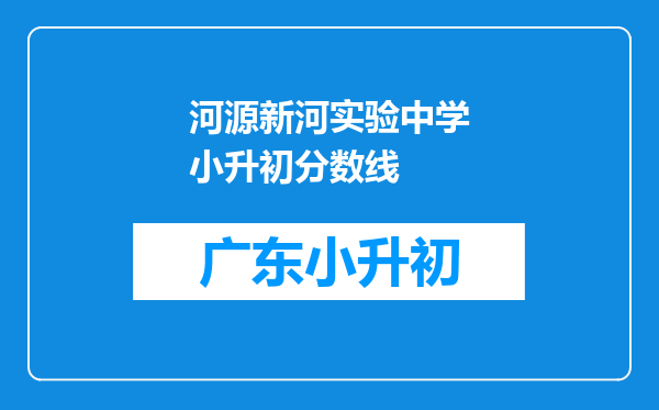 河源新河实验中学小升初分数线