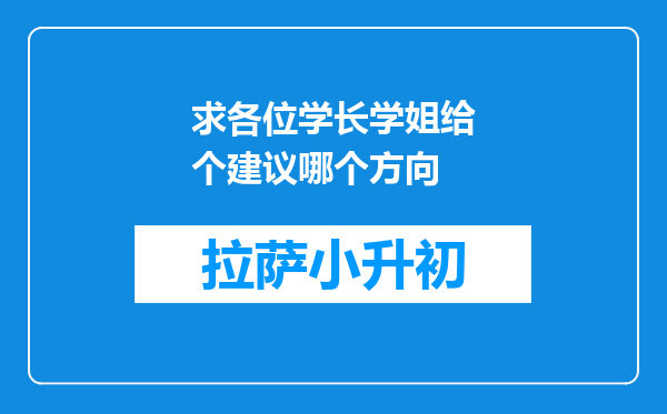 求各位学长学姐给个建议哪个方向