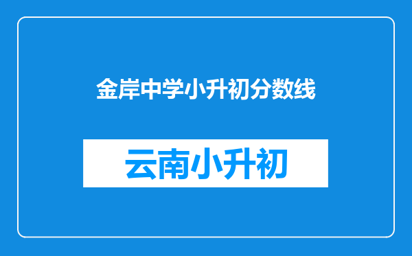 金岸中学小升初分数线