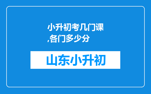 小升初考几门课,各门多少分