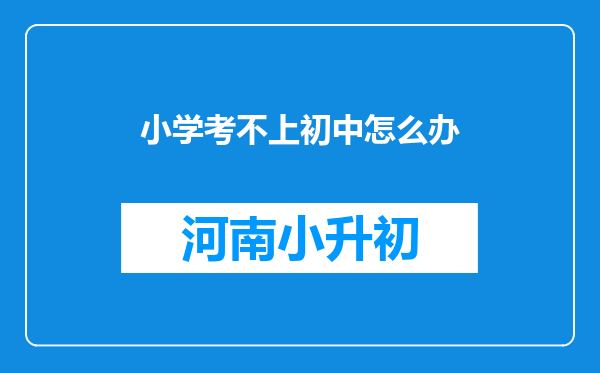 小学考不上初中怎么办