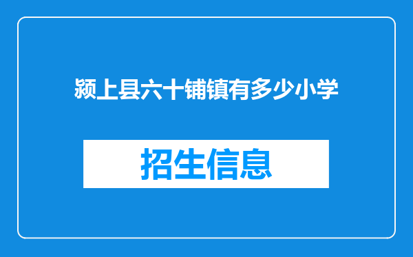 颍上县六十铺镇有多少小学