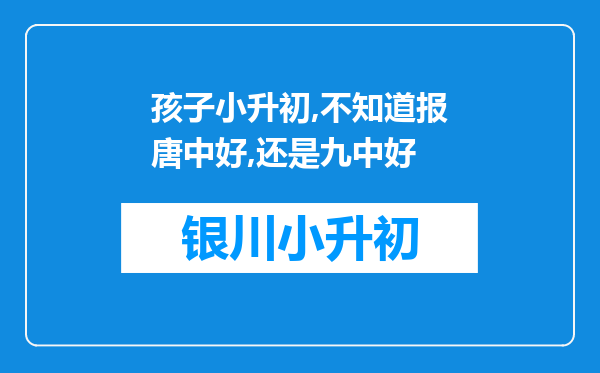 孩子小升初,不知道报唐中好,还是九中好