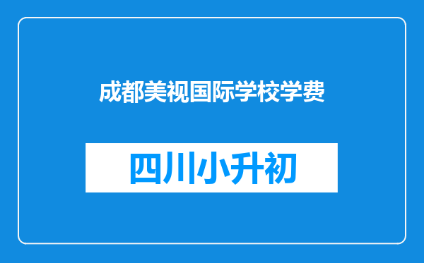 成都美视国际学校学费