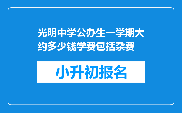 光明中学公办生一学期大约多少钱学费包括杂费