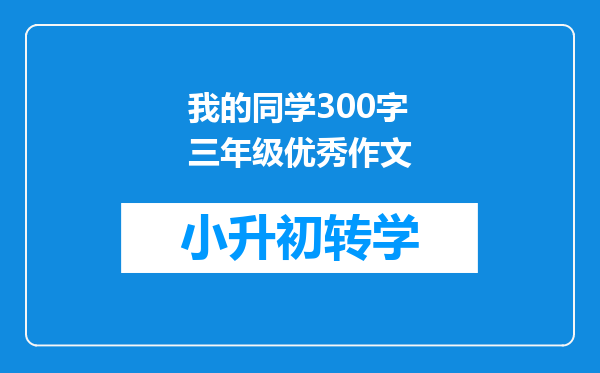 我的同学300字三年级优秀作文