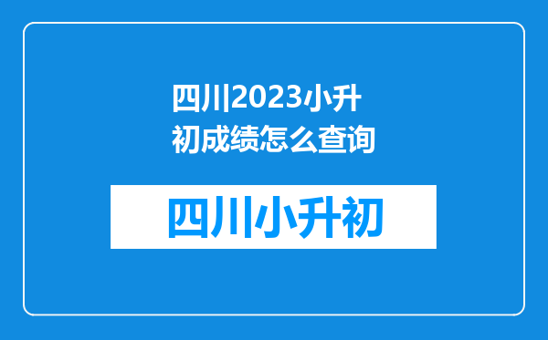 四川2023小升初成绩怎么查询