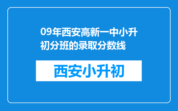 09年西安高新一中小升初分班的录取分数线