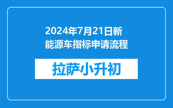 2024年7月21日新能源车指标申请流程