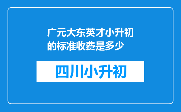 广元大东英才小升初的标准收费是多少