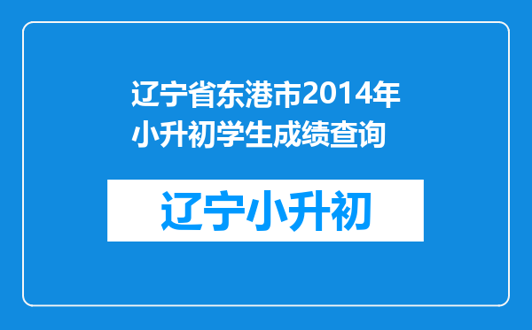 辽宁省东港市2014年小升初学生成绩查询